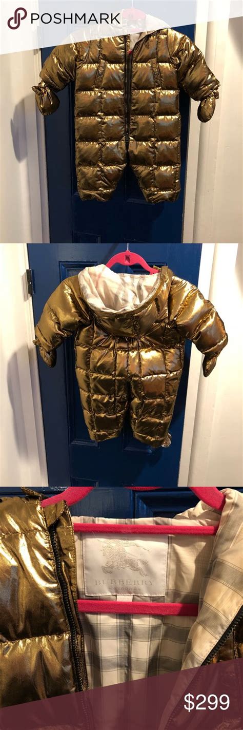 burberry gold metallic baby snowsuit|calvin klein baby snowsuit.